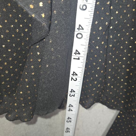 RB Collection New York Womens Size 14 Midi Dress Black Gold Ruffle Party Event - Picture 7 of 12